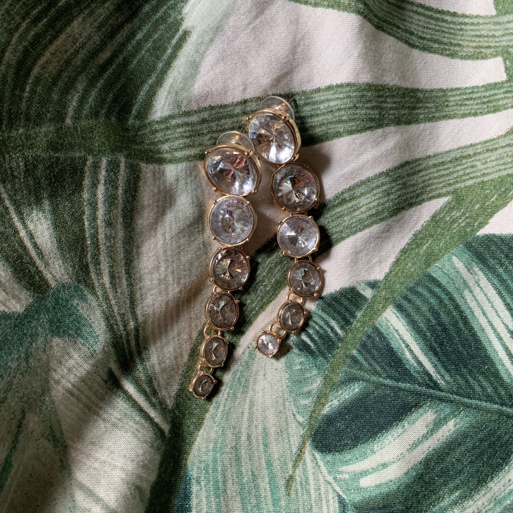 Rhinestone dangle earrings